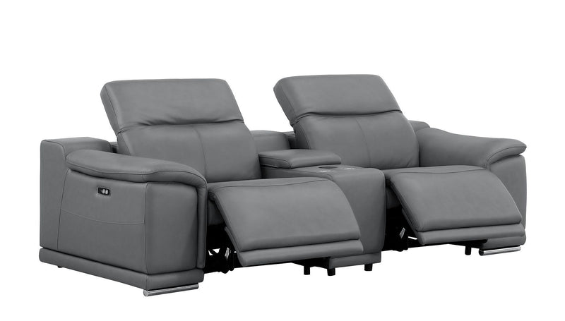 2679 - Power Reclining Sofa, Console Loveseat & Chair Set In Genuine Leather (6 Recliners)