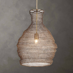 Murmur - Woven Brass 1 Light Pendant - Brass