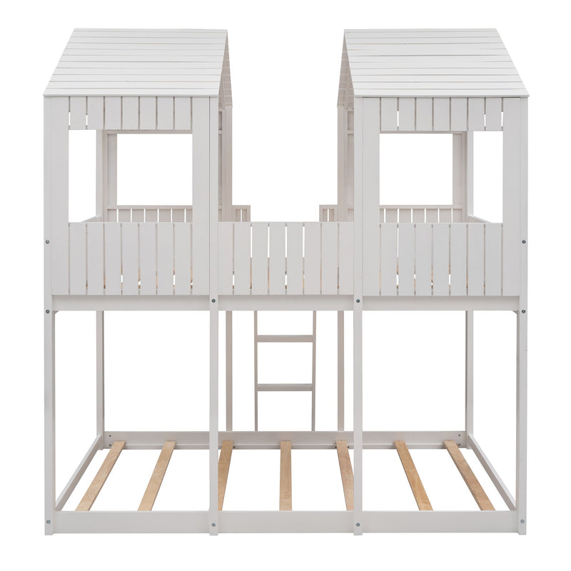 Bunk Bed With Roof, Window, Guardrail, Ladder - R&R Furniture Gallery (Fountain Valley, CA)
