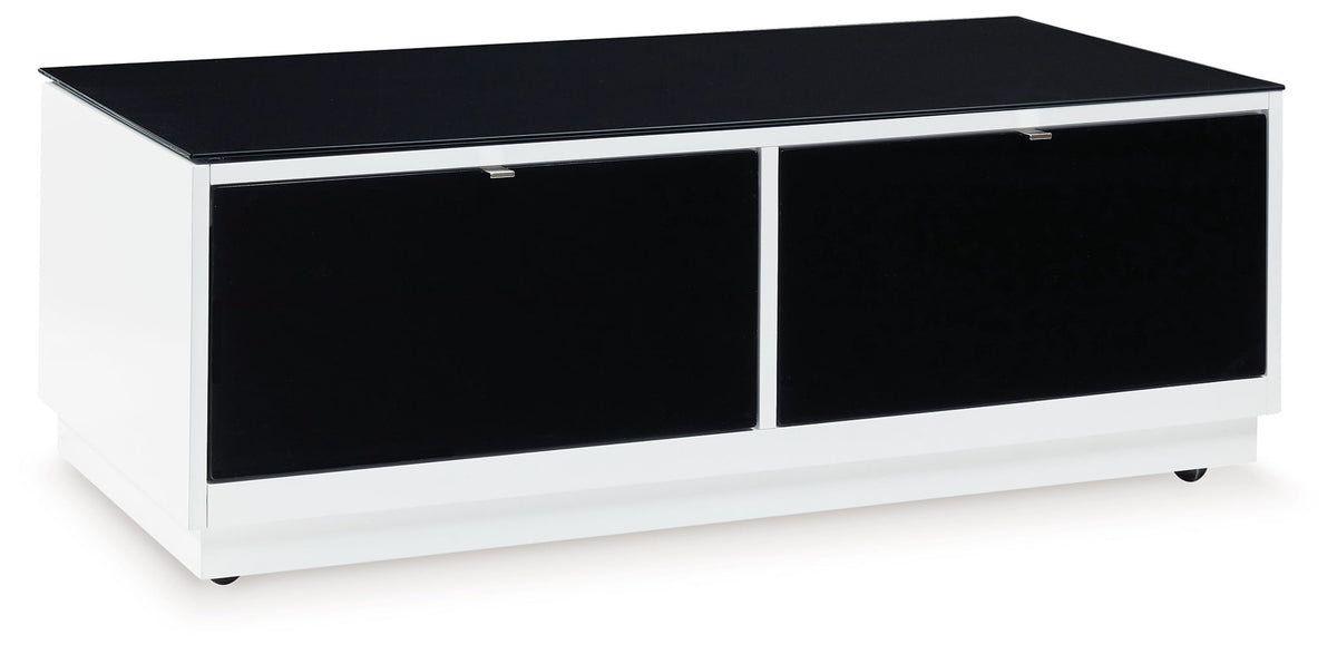 Gardoni - Rectangular Cocktail Table - White / Black - R&R Furniture Gallery (Fountain Valley, CA)