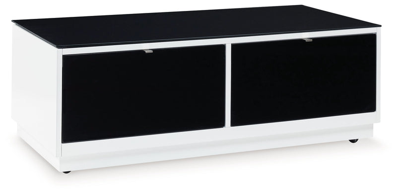 Gardoni - Rectangular Cocktail Table - White / Black - R&R Furniture Gallery (Fountain Valley, CA)