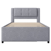 Upholstery Platform Bed With Trundle, Trundle Can Be Flat Or Erected - R&R Furniture Gallery (Fountain Valley, CA)