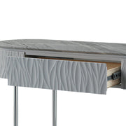 Yukino - Sofa Table - Gray High Gloss & Chrome - R&R Furniture Gallery (Fountain Valley, CA)