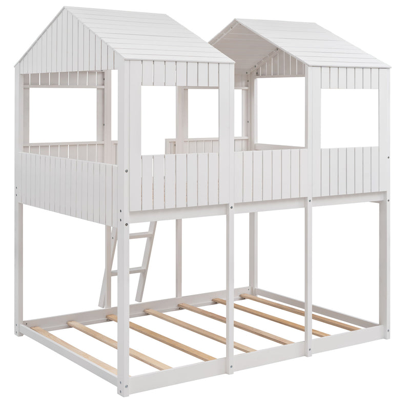 Bunk Bed With Roof, Window, Guardrail, Ladder - R&R Furniture Gallery (Fountain Valley, CA)