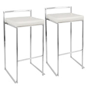 Lumi Source Fuji contemporary stackable barstool set with sleek design and wooden legs, ideal for modern kitchen or bar seating.