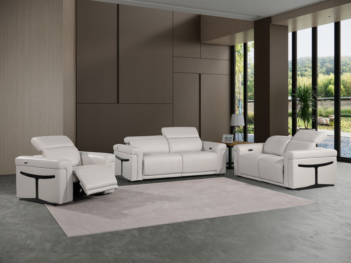 1126 - Top Grain Power Reclining Italian Leather Living Room Set - R&R Furniture Gallery (Fountain Valley, CA)