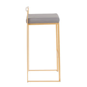 Lumi Source Fuji contemporary glam barstool with quality construction, featuring sleek design and modern style in a set of two.