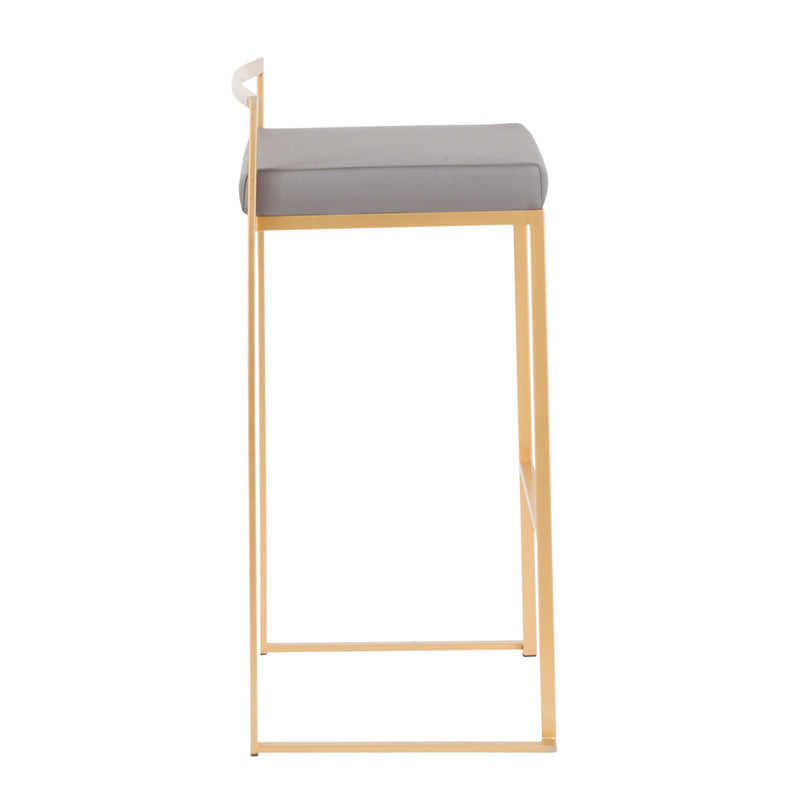 Lumi Source Fuji contemporary glam barstool with quality construction, featuring sleek design and modern style in a set of two.