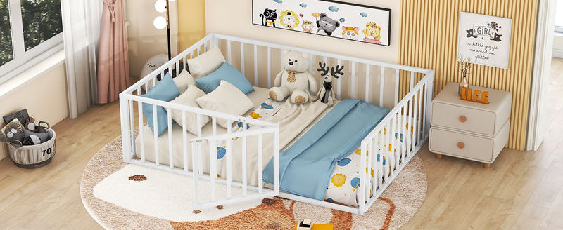 Metal Floor Bed Frame With Fence And Door - R&R Furniture Gallery (Fountain Valley, CA)