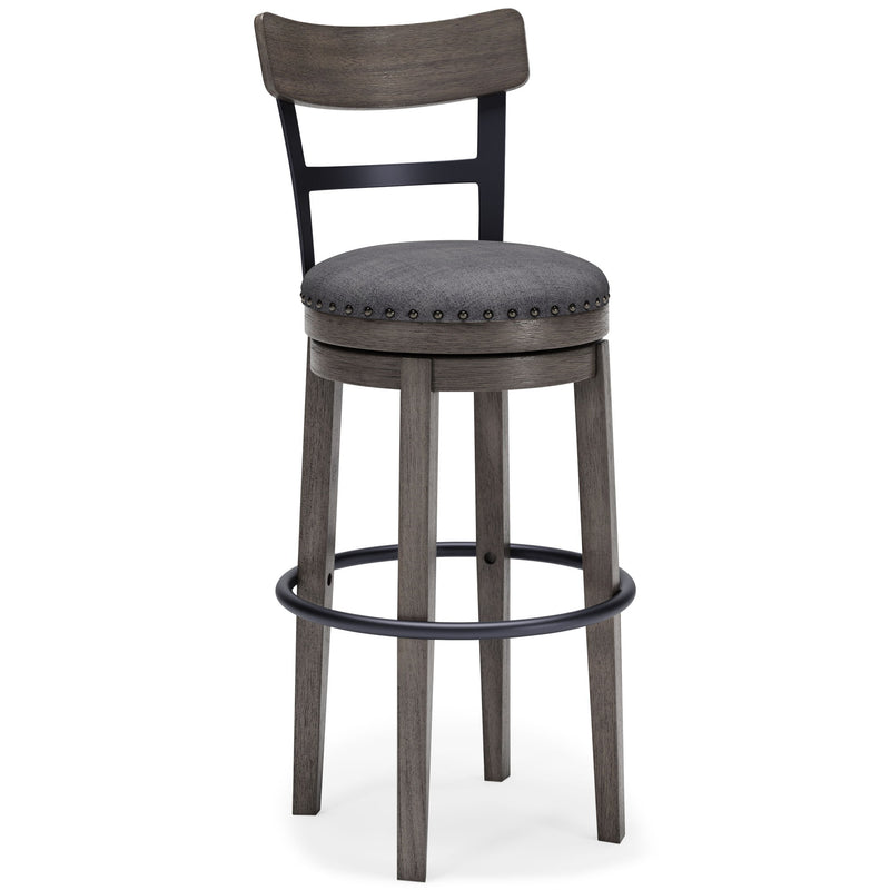 Caitbrook - Tall UPH Swivel Barstool - Gray - R&R Furniture Gallery (Fountain Valley, CA)