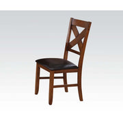 Apollo - Side Chair (Set of 2) - Espresso Synthetic Leather & Walnut - R&R Furniture Gallery (Fountain Valley, CA)