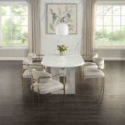 Zayn - Dining Table - White Natrual Marble Top & White - R&R Furniture Gallery (Fountain Valley, CA)
