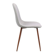 Set of two Lumi Source Pebble mid-century modern dining chairs with curved seats and wooden legs, showcasing stylish furniture design.