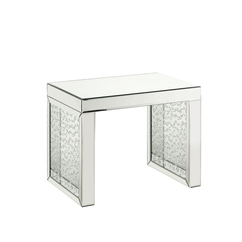 Nysa - 20" Accent Table - Mirrored & Faux Crystals Inlay - R&R Furniture Gallery (Fountain Valley, CA)