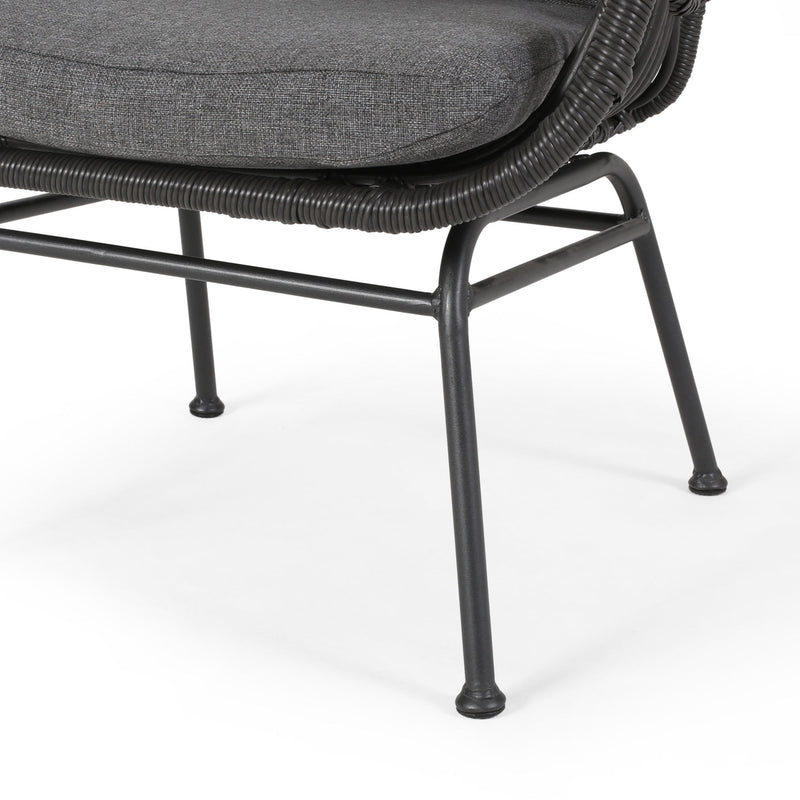 Modern Aesthetic Outdoor Rattan Accent Chair With Metal Legs - R&R Furniture Gallery (Fountain Valley, CA)