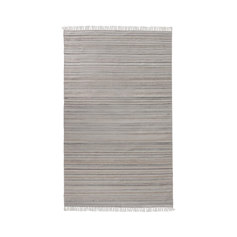 Classic Home Chania area rug with intricate geometric patterns in neutral tones, perfect for living room or bedroom decor.