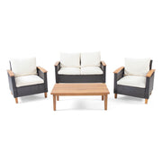 Isla - Transitional Chat Set With Water Resistant Cushions - Teak - R&R Furniture Gallery (Fountain Valley, CA)