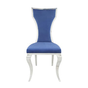 Azriel - Side Chair (Set of 2) - Blue Velvet & Mirroed Silver - R&R Furniture Gallery (Fountain Valley, CA)