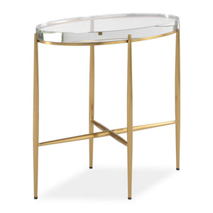 Crystal Clear - Accent Table - Brass