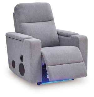 Pineland - Glider Power Recliner With Audio System - Pewter - R&R Furniture Gallery (Fountain Valley, CA)
