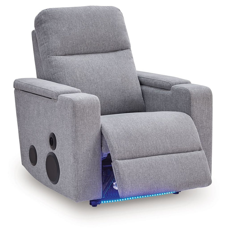 Pineland - Glider Power Recliner With Audio System - Pewter - R&R Furniture Gallery (Fountain Valley, CA)
