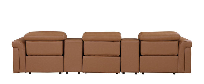 1126 - 5-Piece Modular Power Reclining Sofa In With 3 Power Recliners & Power Headrests