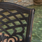Luminea - Outdoor Aluminum Dining Chair With Scroll Design, Lattice Pattern And Cabriole Legs - Copper - R&R Furniture Gallery (Fountain Valley, CA)