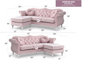 Glory Furniture Hollywood sofa chaise stationary sectional with plush fabric upholstery and modern design.