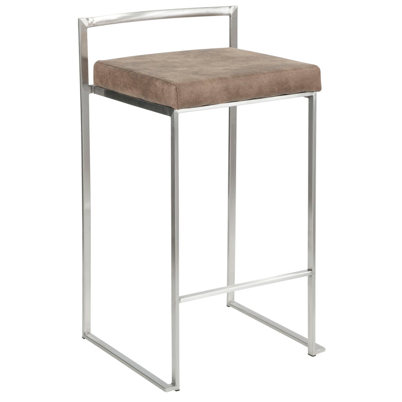 Lumi Source Fuji contemporary elegant stackable counter stool set with sleek design and wooden seats for modern dining spaces