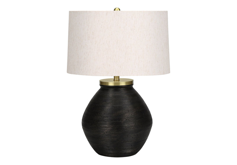 Lighting, Table Lamp, Concrete, Contemporary - Black / Cream - R&R Furniture Gallery (Fountain Valley, CA)
