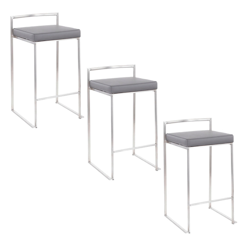 Lumi Source Fuji contemporary stackable counter stool with elegant design and sleek modern style, perfect for kitchen or bar area.