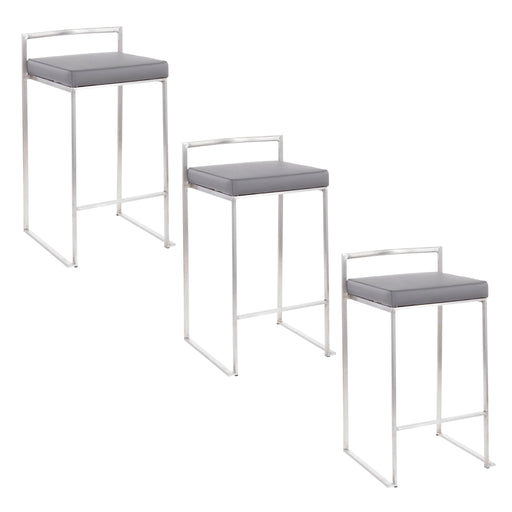Lumi Source Fuji contemporary stackable counter stool with elegant design and sleek modern style, perfect for kitchen or bar area.