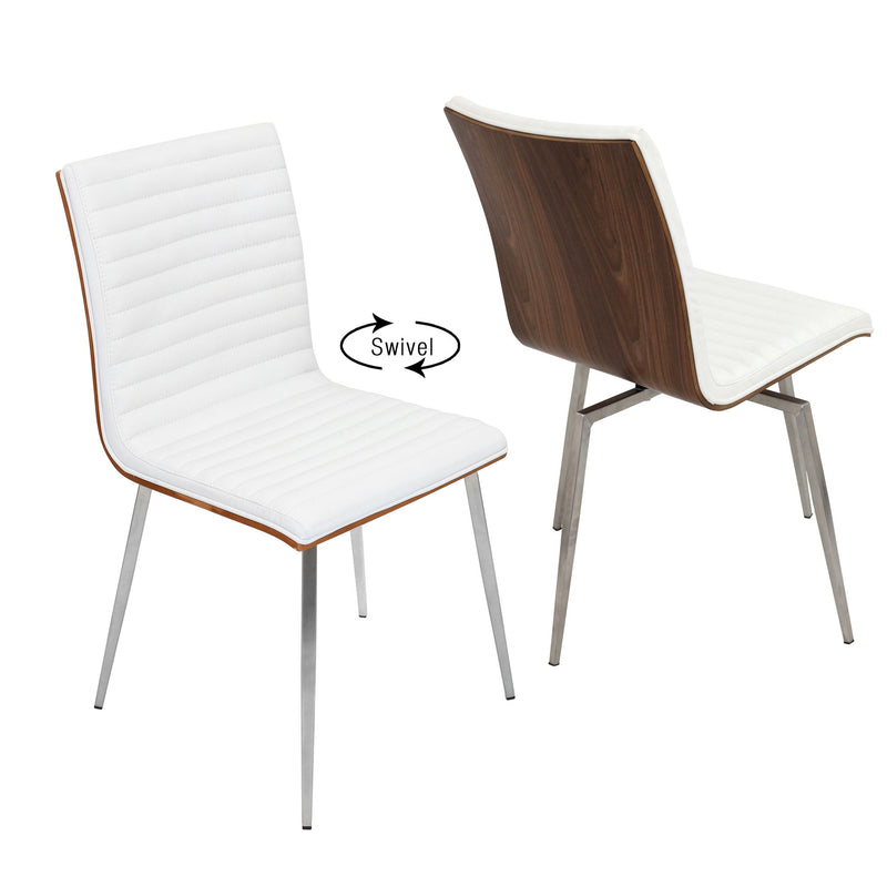 Lumi Source Mason contemporary dining chair set with swivel, featuring modern design and comfortable seating for dining areas.