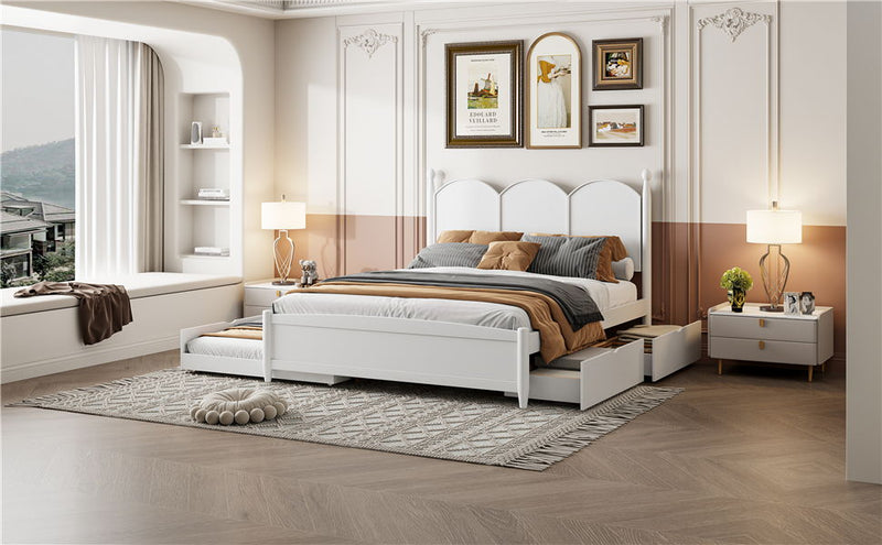 Platform Bed With With 2 Big Drawers And Trundle - R&R Furniture Gallery (Fountain Valley, CA)
