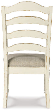 Realyn - Dining UPH Side Chair (Set of 2) - Ladderback - Chipped White - R&R Furniture Gallery (Fountain Valley, CA)