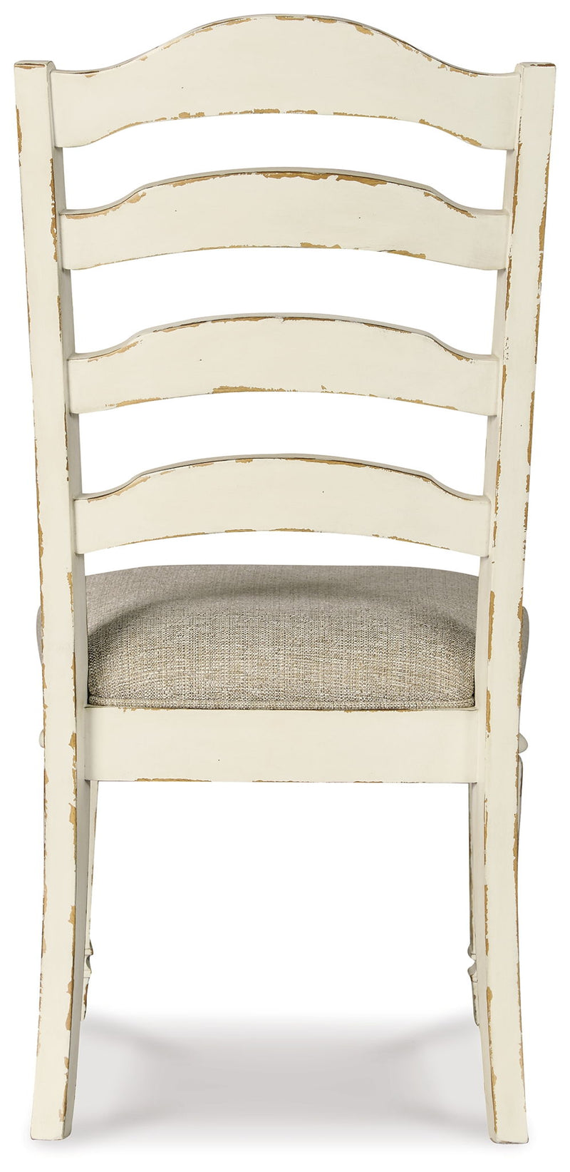 Realyn - Dining UPH Side Chair (Set of 2) - Ladderback - Chipped White - R&R Furniture Gallery (Fountain Valley, CA)