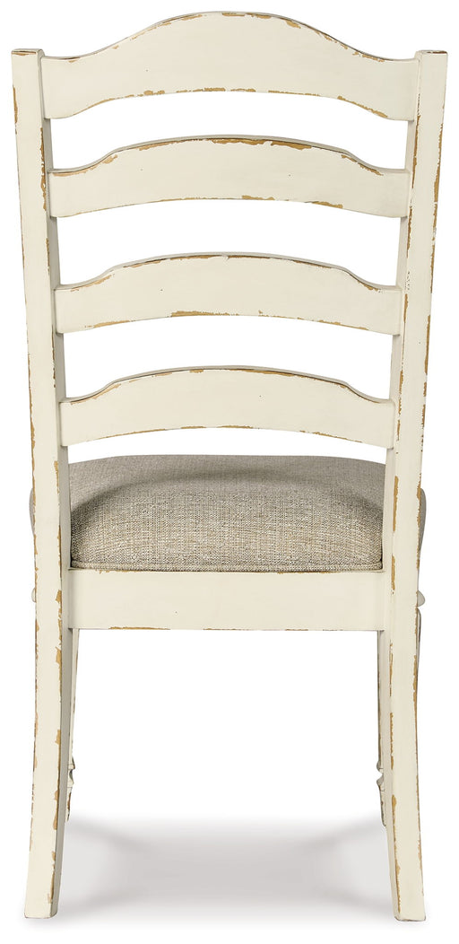 Realyn - Dining UPH Side Chair (Set of 2) - Ladderback - Chipped White - R&R Furniture Gallery (Fountain Valley, CA)