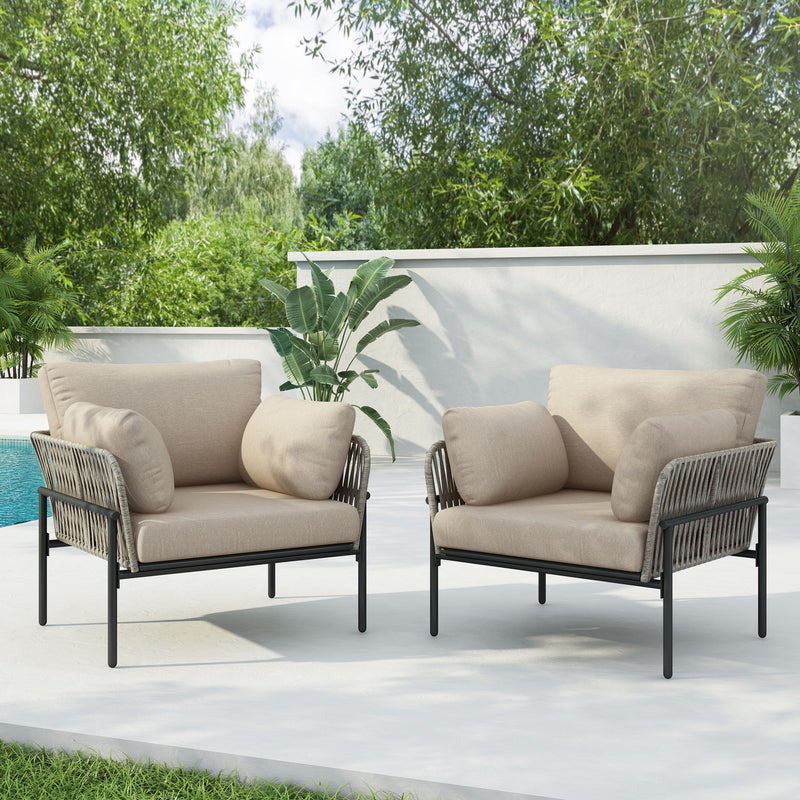 Rope Lounge Chair With Cushions For Modern Spaces - R&R Furniture Gallery (Fountain Valley, CA)