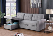 Upholstered Pull Out Sectional Sofa With Chaise - R&R Furniture Gallery (Fountain Valley, CA)