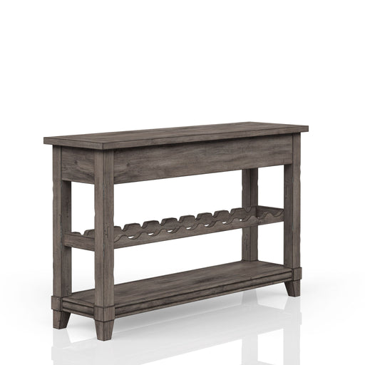 Console Table With Wine Bottle Storage Storage Drawers - Gray - R&R Furniture Gallery (Fountain Valley, CA)