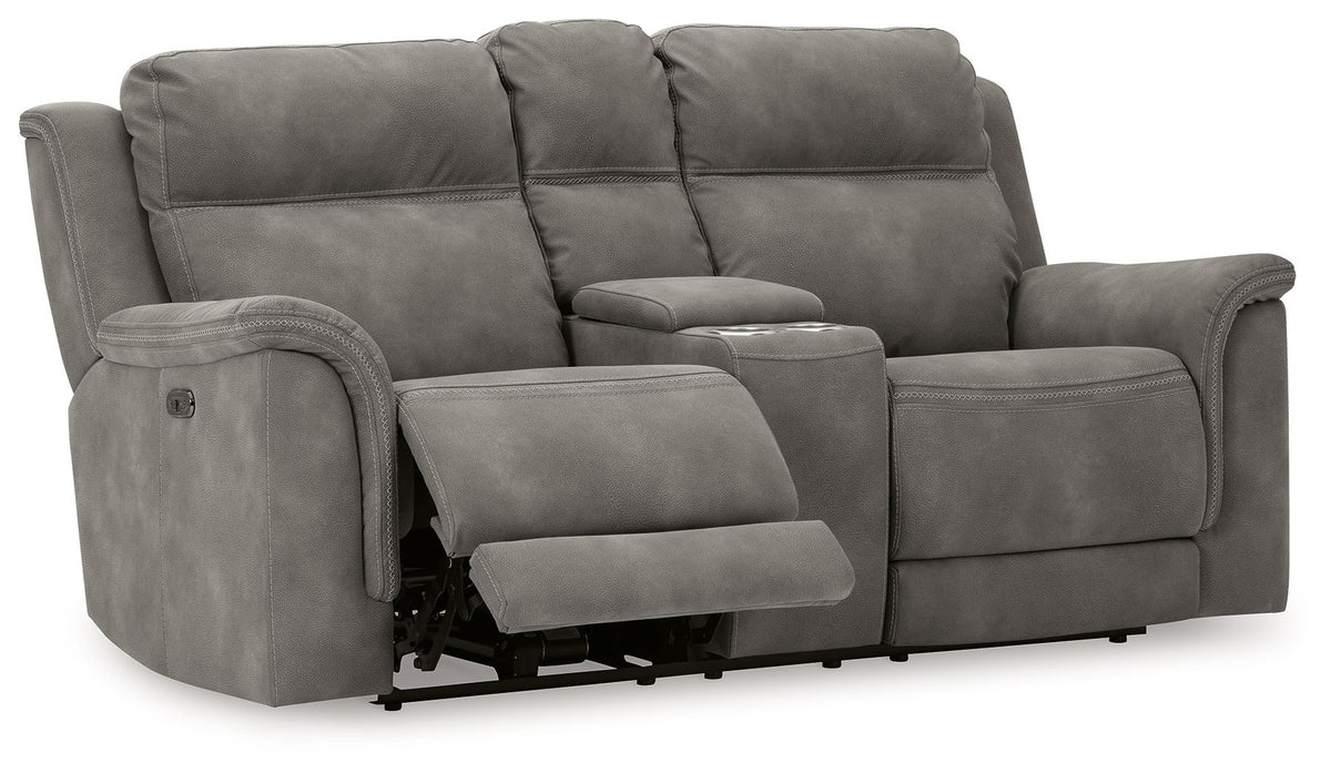 Next-Gen Durapella - Reclining Power Loveseat With Console - R&R Furniture Gallery (Fountain Valley, CA)