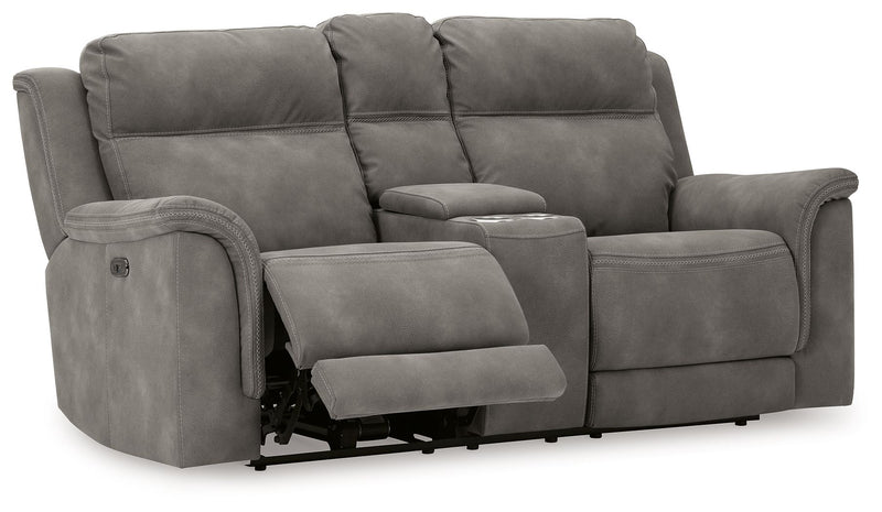 Next-Gen Durapella - Reclining Power Loveseat With Console - R&R Furniture Gallery (Fountain Valley, CA)