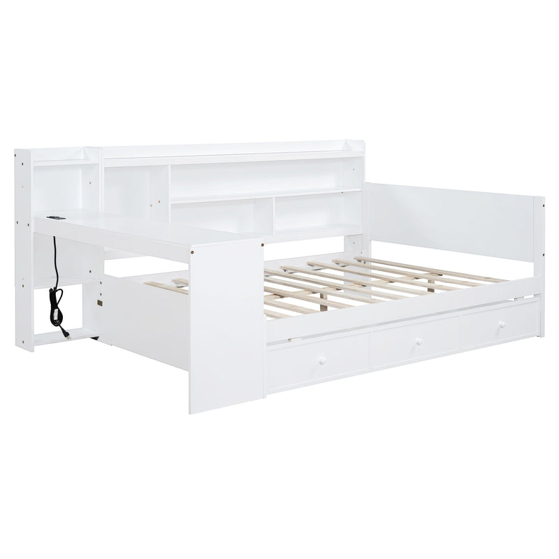 Daybed With 3 Drawers USB Ports And Desk - R&R Furniture Gallery (Fountain Valley, CA)