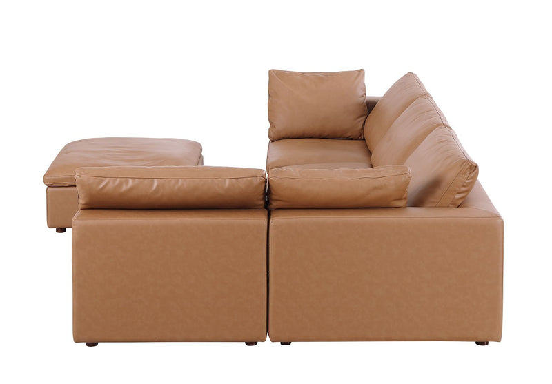 1100 - 5-Piece Right Arm Facing 3-Seat Sectional (Top-Grain Italian Leather)