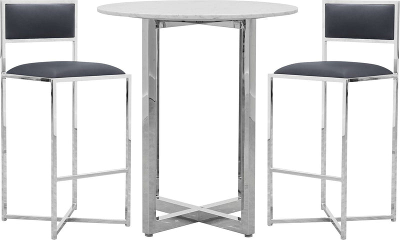 Amalfi X-Base Bar Stool in Cobalt Leather