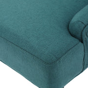 Dining Chair (Set of 2) With Upholstered Diamond Tufting And Espresso Birch Legs - Teal - R&R Furniture Gallery (Fountain Valley, CA)