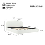 Upholstered Simple Modern Bedroom Bed With Curved Headboard - R&R Furniture Gallery (Fountain Valley, CA)