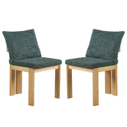 Set of two Noble House indoor dining chairs with wooden legs and upholstered seats, ideal for modern kitchen or dining room.