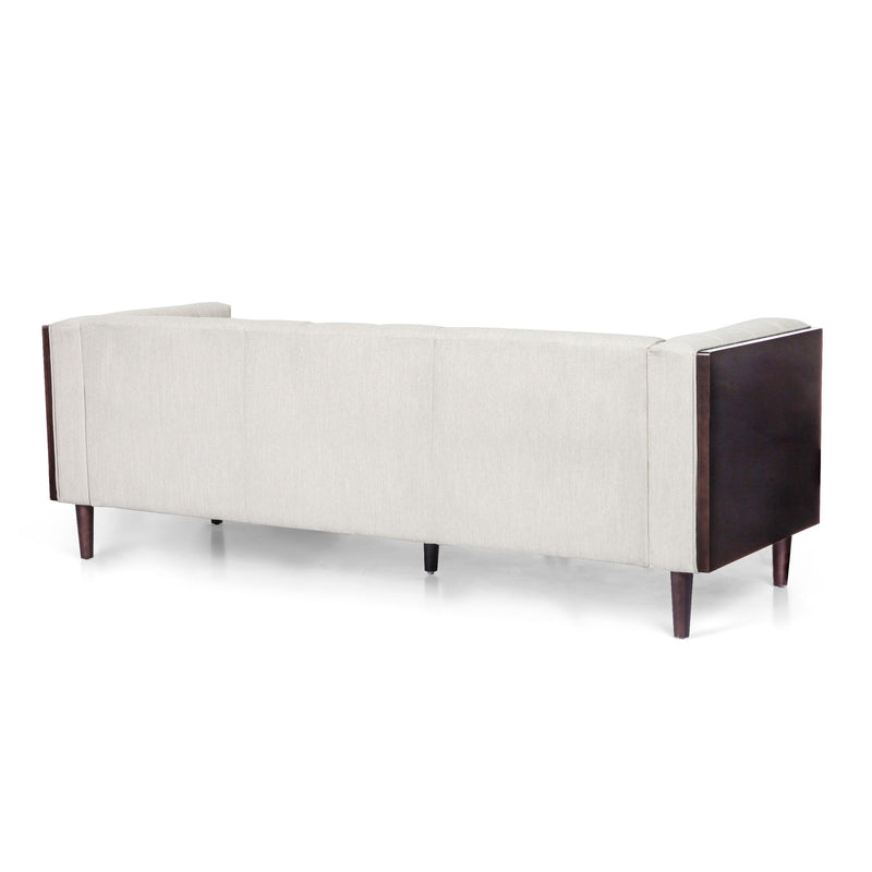 Contemporary Mid-Century Charm 3 Seater Sofa With Button Tufted Waffle Stitching - R&R Furniture Gallery (Fountain Valley, CA)