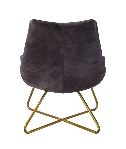 Dhalsim - Accent Chair - Antique Ebony Top Grain Leather - R&R Furniture Gallery (Fountain Valley, CA)